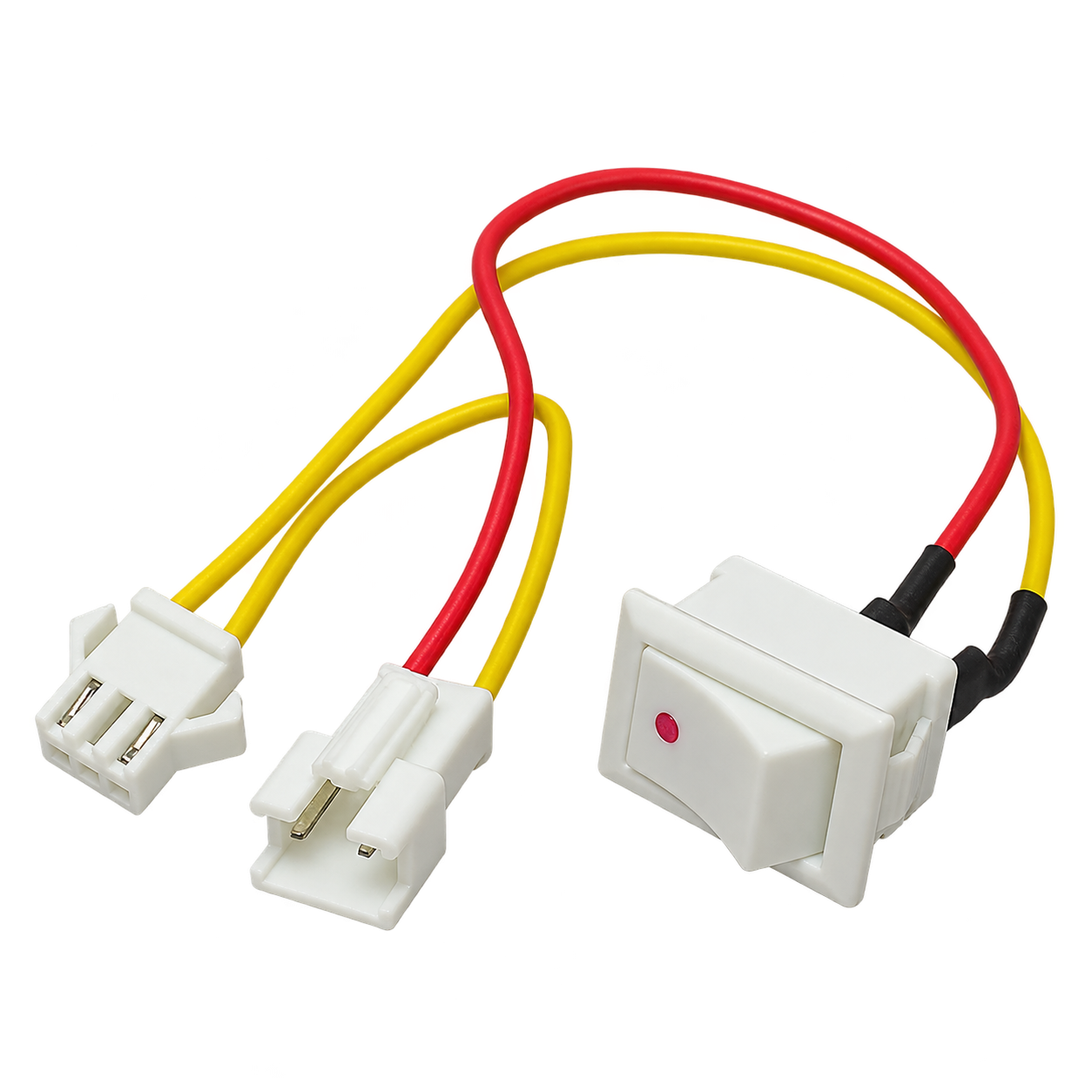 Square gas water heater hot and cold selector switch with red and yellow wires